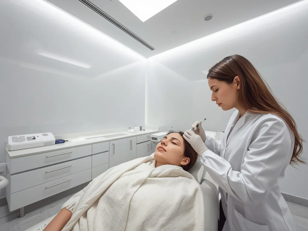 GFC Hair Treatment in Lucknow being performed in a modern clinic to improve hair growth and scalp health.