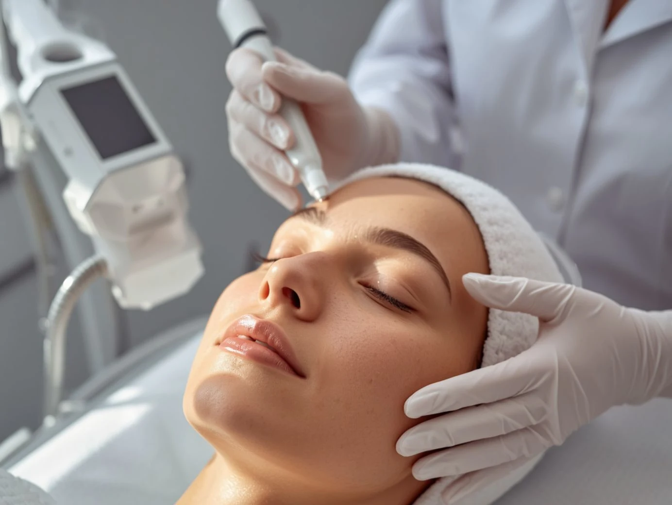 HydraFacial for summer session at a skin clinic, targeting dullness, excess oil, and dehydration to achieve healthy glowing skin.